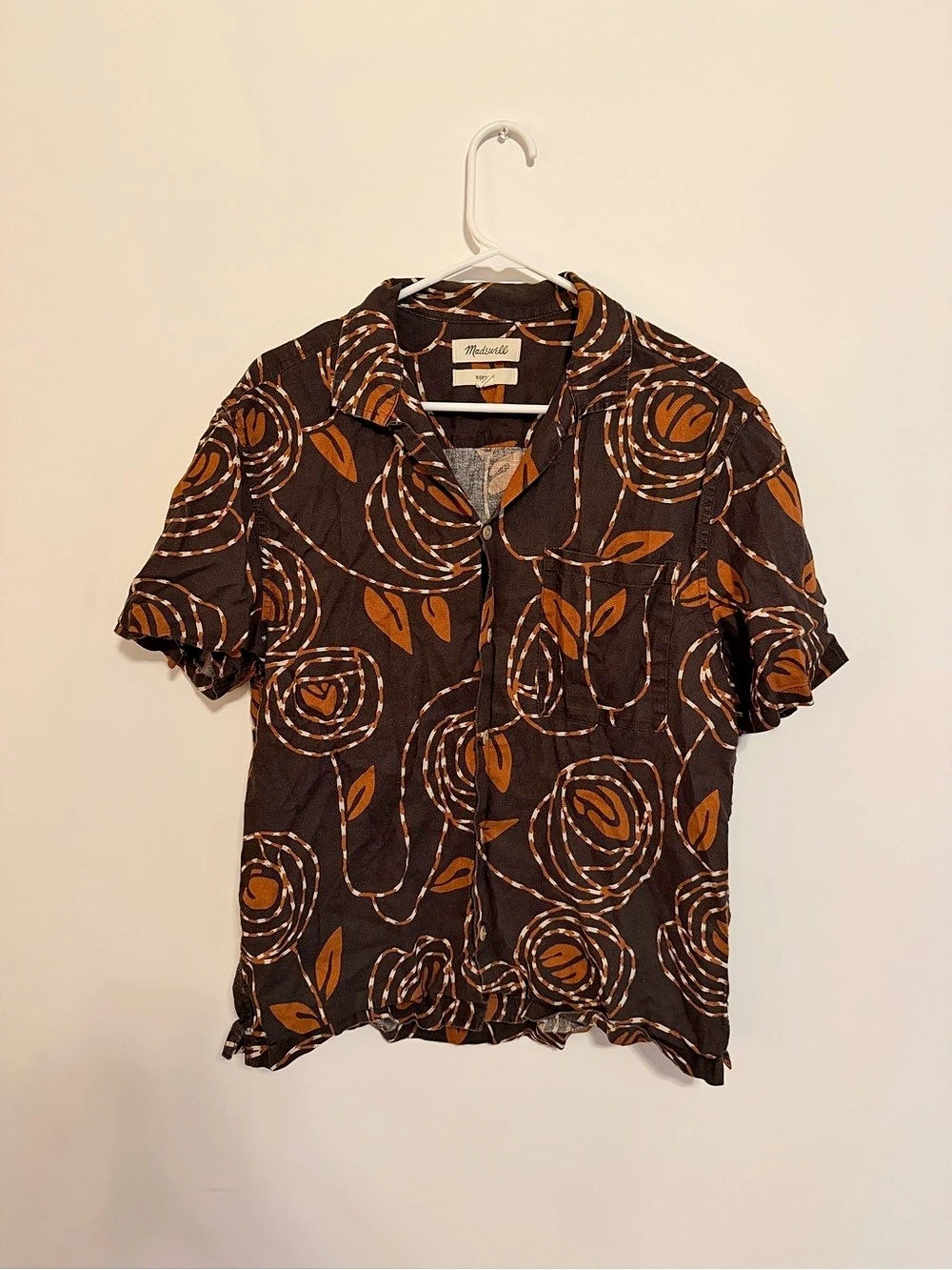 Madewell Boxy Fit Abstract Print Button Down Shirt Size XS